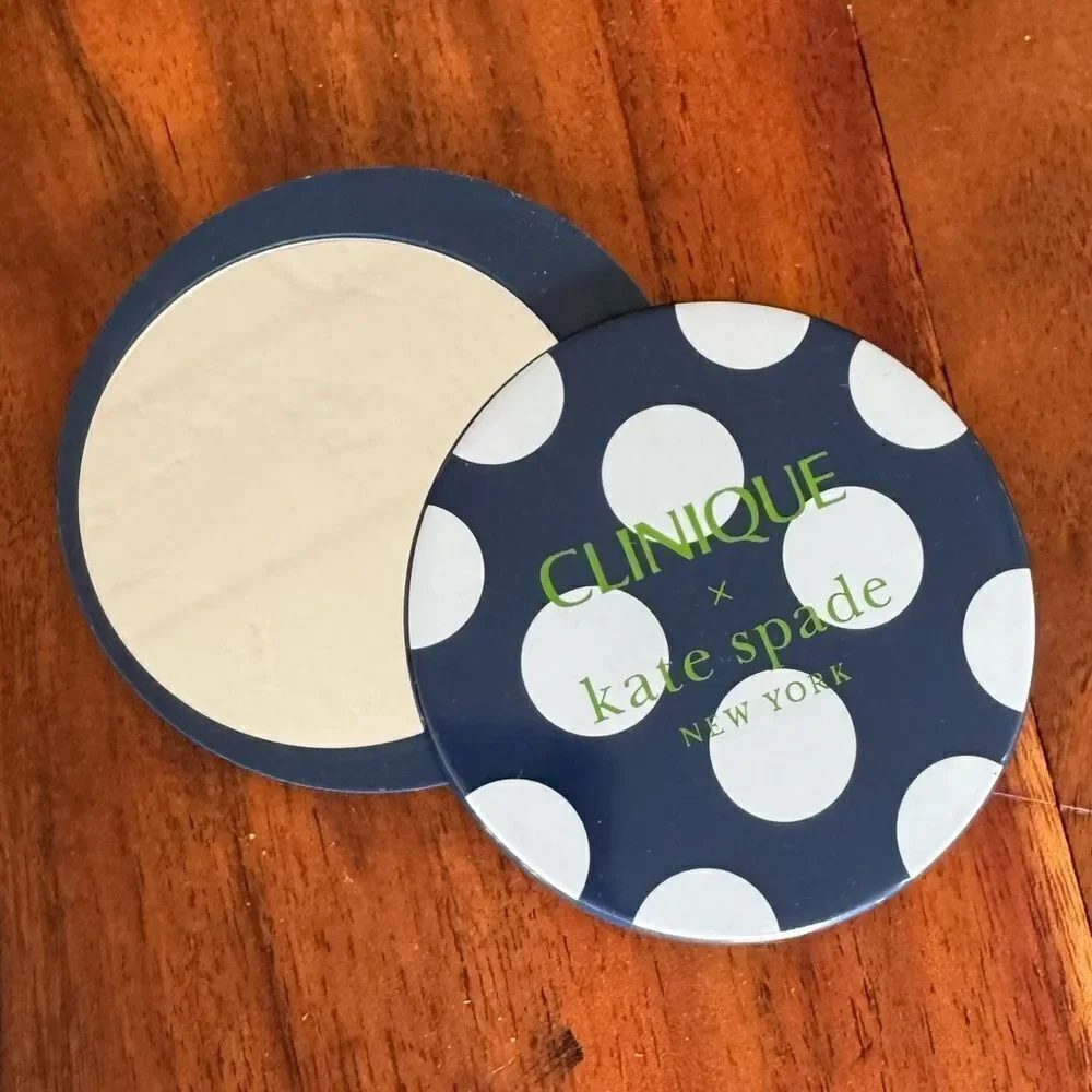 Kate Spade Swivel Compact Mirror - Navy and White polka dot
